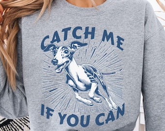 Bluza z nadrukiem psa rasy whippet, prezent dla miłośnika whippetów, bluza z okrągłym dekoltem dla mamy whippeta, sweter z nadrukiem whippeta, koszulka dla miłośnika psów, prezent dla właściciela whippeta, bluza z nadrukiem mamy psa