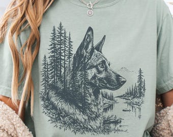 German Shepherd Shirt – Dog Lover Gift, Gift for dog mom, Hiking gifts, Camping Dog shirt, Dog Mom Dad gift, Mens German Shepherd t-shirt