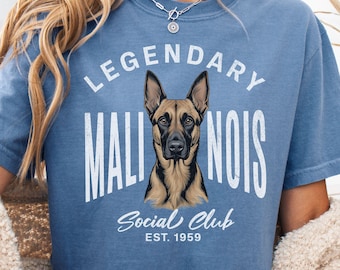 Comfort colors Malinois T-Shirt, Funny Dog Shirt,Dog Mom Gift,Belgian Malinois Shirt, Dog Lover Gift, Malinois Social Club Tee, Service dog
