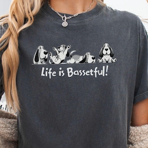 Comfort Colors Basset Hound T-Shirt,Dog Mom Shirt, Funny Dog Lover Gift, Basset Owner apparel, Pet Lover Shirt, Basset Gifts, Dog shirt