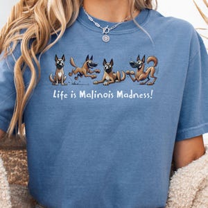 Comfort Colors Belgian Malinois Shirt, Dog Mom gift, Funny Dog T-Shirt, Malinois Lover Gift, Cartoon Dog Shirt, Pet Lover Shirt, Working dog