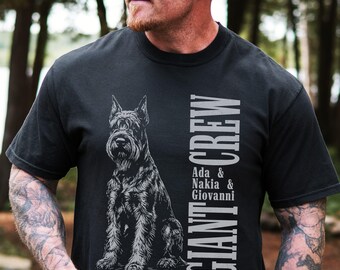 Camiseta personalizada de Schnauzer Gigante, camiseta con el nombre de un perro de trabajo, regalo para adiestrador de perros policía, camiseta de algodón Comfort Colors