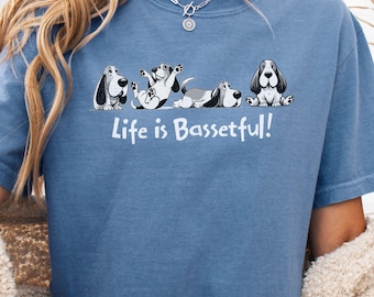 Komfort Farben Basset Hound T-Shirt, Hundemama Shirt, lustiges Hunde-Liebhaber-Geschenk, Basset Besitzer Bekleidung, Haustier-Liebhaber-Shirt, Basset Geschenke, Hunde-Shirt