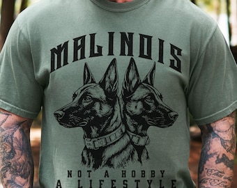 Maglietta per Pastore Belga Malinois, maglietta in cotone Comfort Colors K9 per addestratori di cani, regalo per proprietari di Pastore Belga Malinois, abbigliamento per cani da lavoro