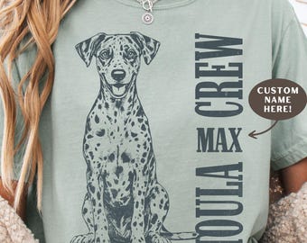 Aangepast hondenshirt Catahoula luipaard – gepersonaliseerd hondenliefhebber cadeau, Catahoula Crew Tee, hond moeder en vader cadeau, werkhondenshirt, cadeau boerderijhond