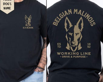 Belgian Malinois Working Line Shirt, Personalized K9 Handler Tee, Custom Dog Name Comfort Colors