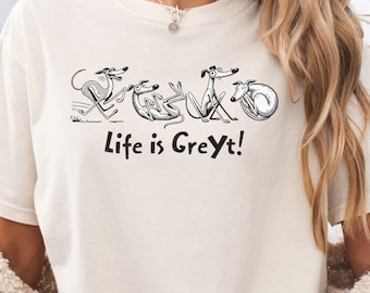 Greyhound Mom T-Shirt - Fun Greyhound Dog Lover Shirt, Dog Mom Gift, Whippet shirt, Dog Graphic Tee for Greyhound Fans, Comfort Colors 1717