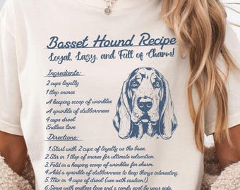 Comfort Colors Basset Hound Shirt, Dog Mom Cotton Tee,  Funny Basset Lover Gift