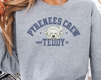 Personalized Pyrenees Dog Sweatshirt, Custom Dog Name Hoodie, Cozy Gift for Working Dog Mom Dad &  Pet Lover