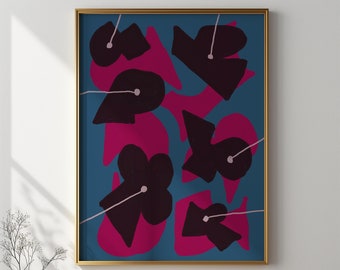 Abstract Gouache Painting Colorful Wall Art | Abstract Wall Art Bedroom Decor | Large Wall Art Downloadable Print