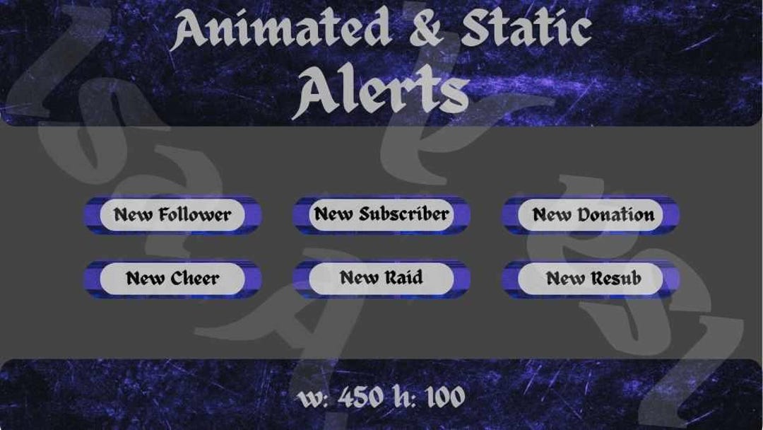 Dark Goth Amethyst Twitch Stream Alerts (animated & Static) - Etsy