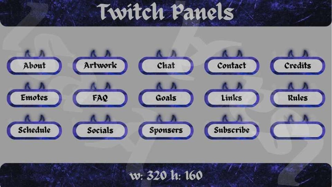 Dark Goth Amethyst Twitch Panels - Etsy