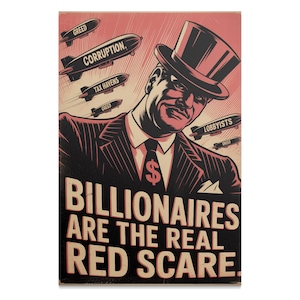 Anti-Greed Propaganda Poster: Class War Political Art Print