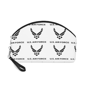 US Air Force Makeup Bag, Military Zippered Pouch, AF Toiletry Case, Travel Cosmetic Bag, Small Zip Bag