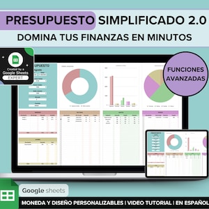 Planificador de Finanzas en Google Sheets | Presupuesto Mensual, Quincenal y Semanal | Personalizable y Minimalista | Versión en Español