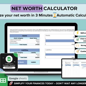 Net Worth Calculator in Google Sheets | Take Control of Your Finances & Build Wealth | English edition