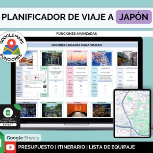 Digital Japan Travel Planner Family Vacation Organizer Trip Itinerary Maker Checklist Template Google Sheets Packing List Budget Tool Couple