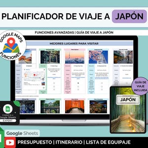 Digital Japan Travel Planner Family Vacation Organizer Trip Itinerary Maker Checklist Template Google Sheets Packing List Budget Tool Couple