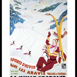 poster ski france la clusaz