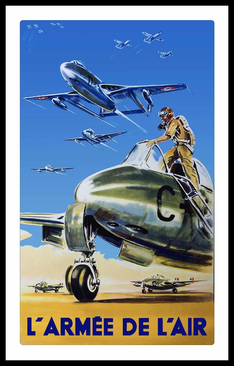 Affiche ancienne L'Armée de l'Air - Une Protection de Standenmeyer 1950