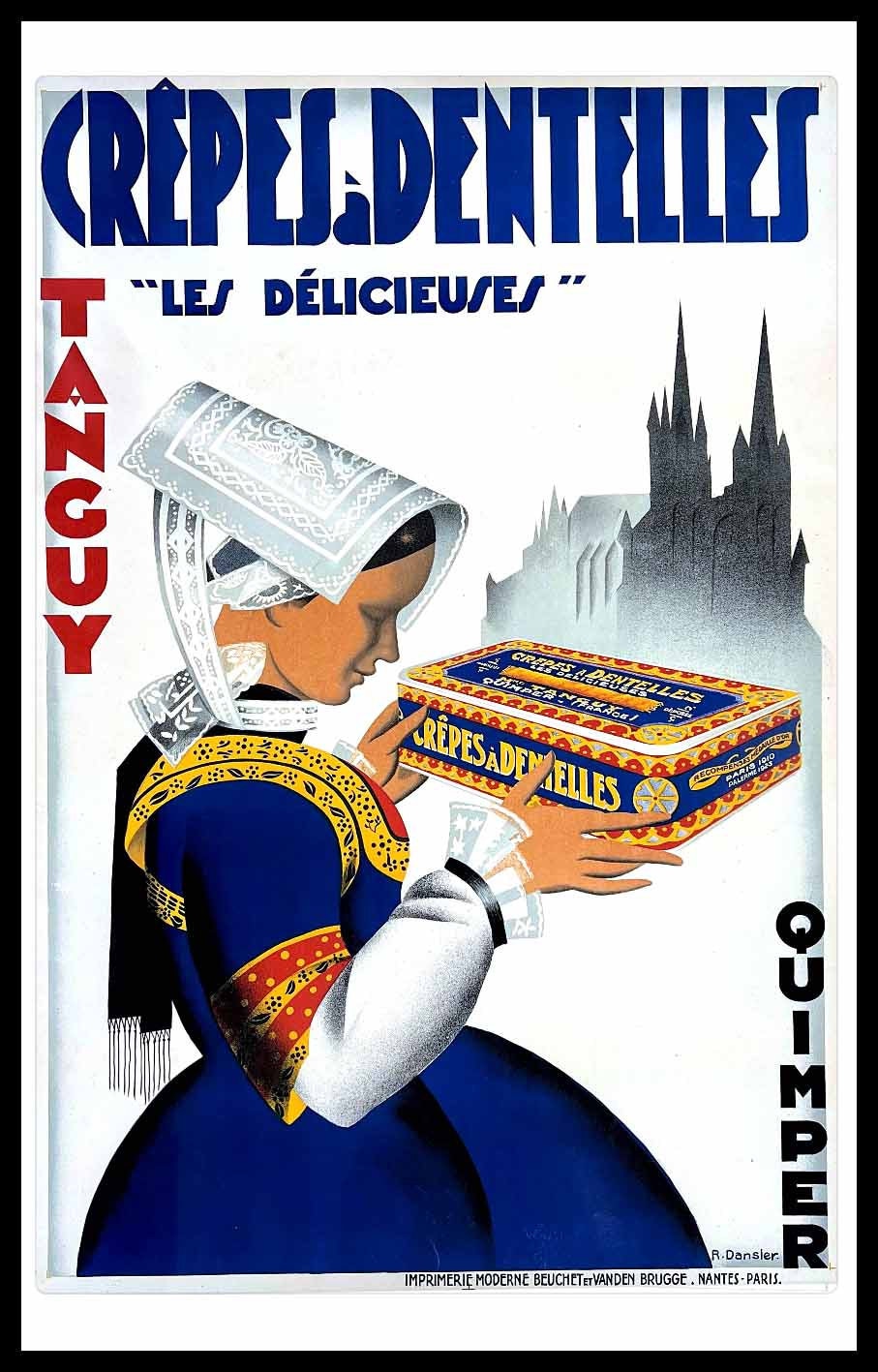 Tirage Citrate Vintage De Quimper, Finistère - Format 9x9 Cm, Circa 1905, Bretagne, Référence CR9294