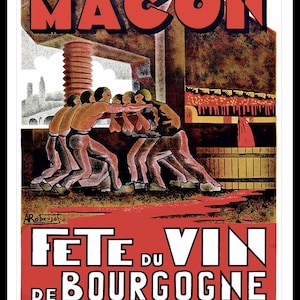 poster france mâcon burgundy wine 1933