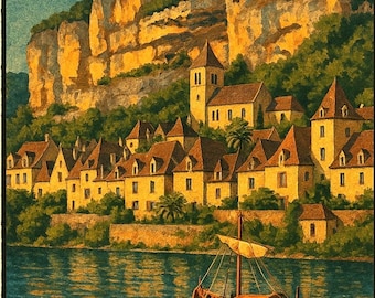 Poster zeigt den Roque Gageac