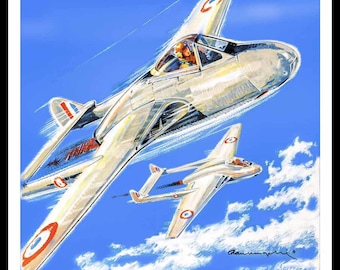 Affiche ancienne de publicité Armée de l'air de Paul Lengellée 1950