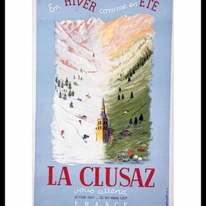 poster affiche  la clusaz
