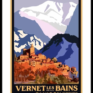 poster poster france new aquitaine pyrenees vernet les bains