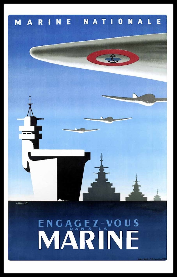 Engagez-vous dans la marine pour voyager, apprendre un métier... : [affiche] / J. de La Nézière 1927