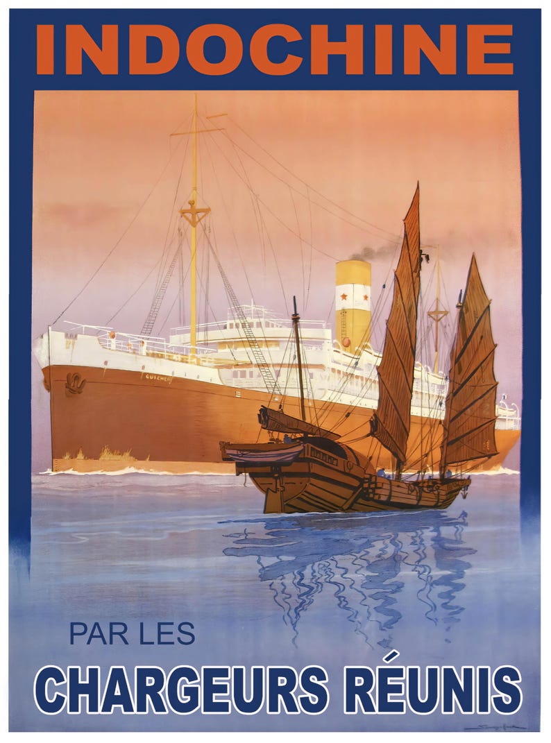 Original vintage travel poster - Sandy HOOK - Chargeurs Réunis Sénégal Brésil - circa 1920 - Poster Paul