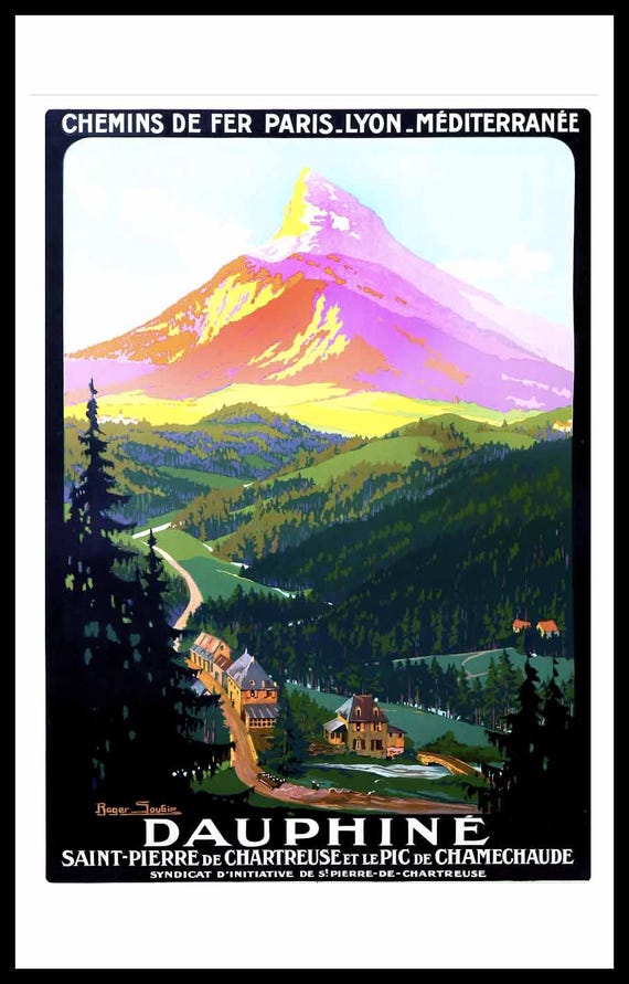 Poster Vintage France Alpes Rzhe – Affiche 40x60cm, Haute Qualité, Papier