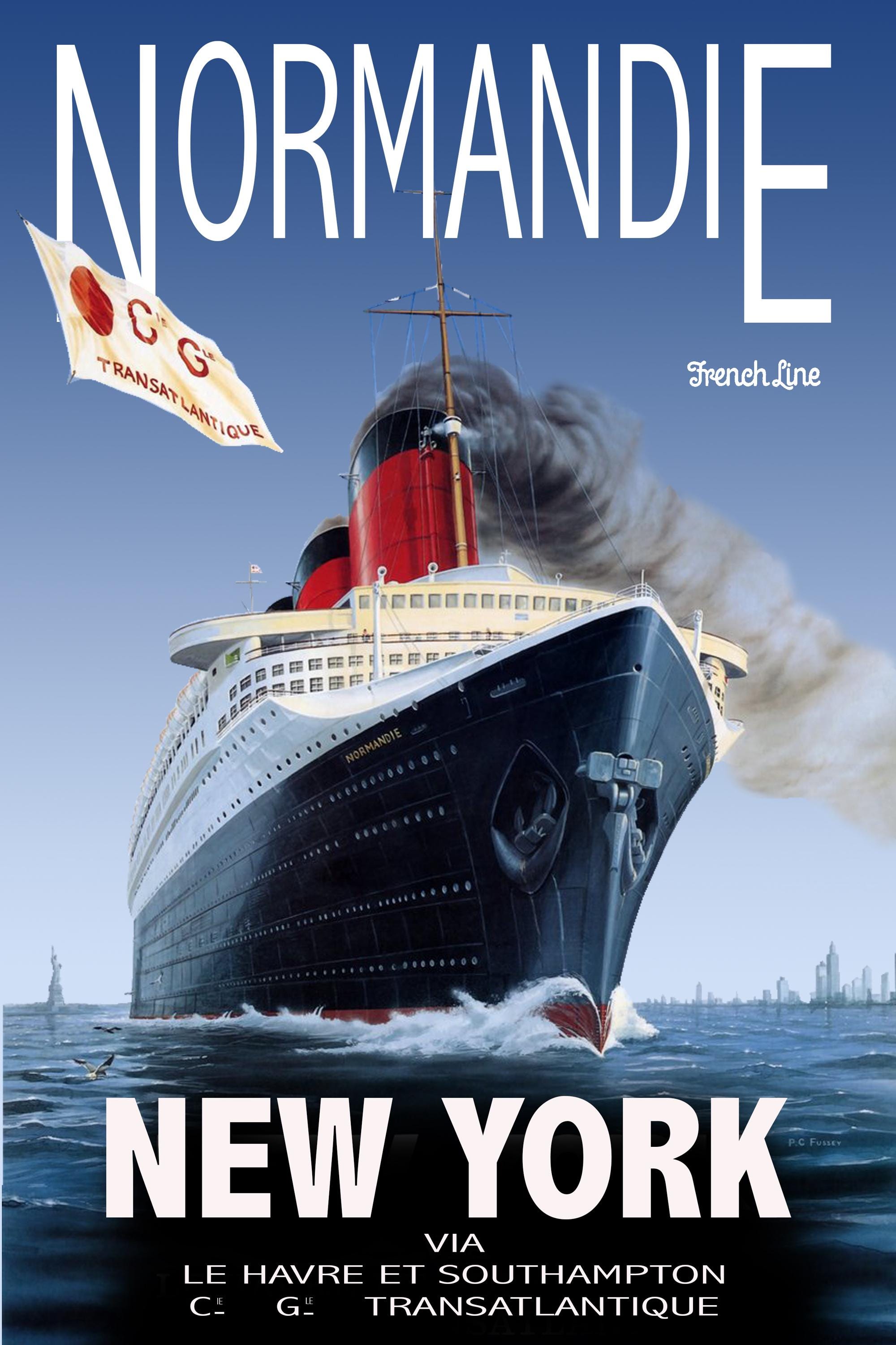GLACE NORMANDE　 ポスター　広告　フランス　フレンチポスター　販促 ポスター ポスター ノルマンディー客船 - Etsy 日本