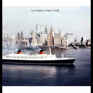 Póster de transatlántico francés