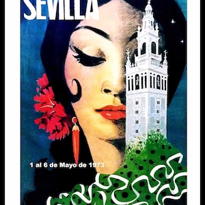 cartel cartel feria de sevilla 1973 españa