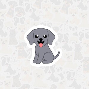 Weimaraner Vinyl Sticker, Waterproof Dog Sticker, Cute Dog Cartoon Sticker, Pet Loss Memorial, Gift for Doglovers