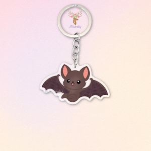 Fledermaus Acryl Schlüsselanhänger, Cartoon Fledermaus Anhänger, Geschenk für Tierliebhaber und Fledermaus-Fans, Grusel Accessoire