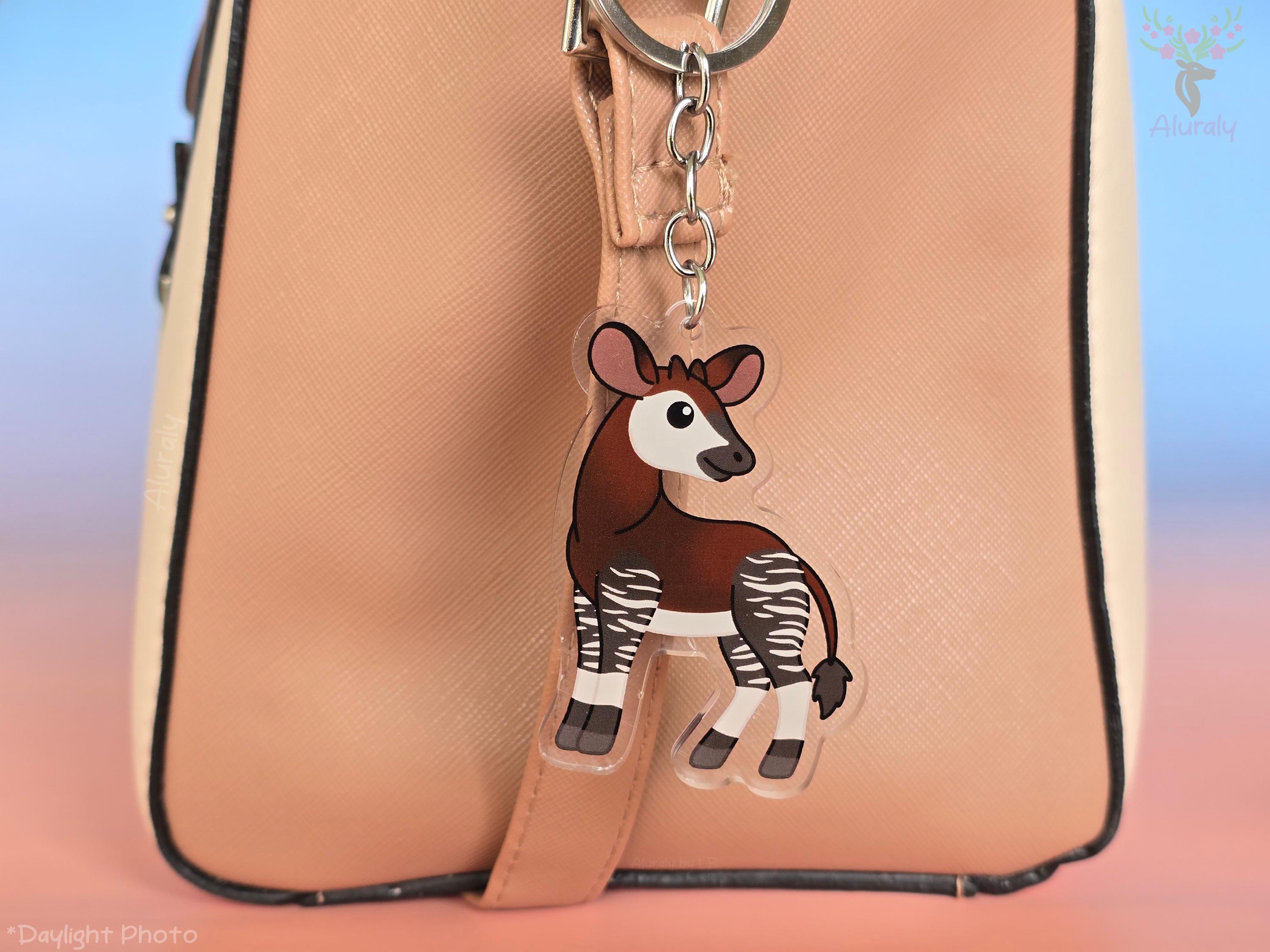 Okapi Key Ring Okapi Acrylic Keychain, Cute Cartoon Okapi Charm, Animal Lovers Gift ...