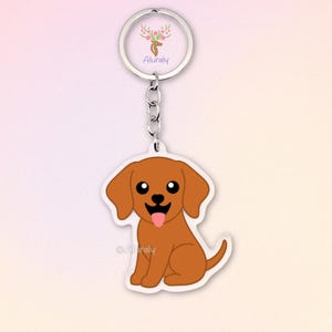 Vizsla Acrylic Keychain, Cute Cartoon Dog Charm, Pet Lover Gift, Dog Mom Accessories, Pet Memorial Keepsake, Kawaii Bag Charm