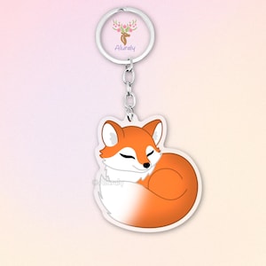 Rotfuchs Acryl Schlüsselanhänger, Niedlicher Cartoon Fuchs Anhänger, Geschenk für Tierliebhaber und Fuchs-Fans, Raubtier Accessoire