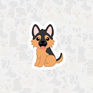 German Shepherd Vinyl Sticker, Waterproof Dog Sticker, Cute Dog Cartoon Sticker, Pet Loss Memorial Keepsake, Gift for Doglovers