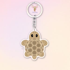 Griechische Landschildkröte Acryl Schlüsselanhänger, Cartoon Schildkröte Anhänger, Tierliebhaber Geschenk, Reptil Accessoire, Andenken