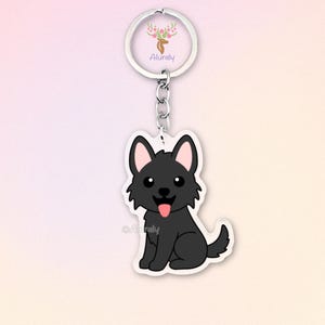 Black German Shepherd Acrylic Keychain, Cute Cartoon Dog Charm, Pet Lover Gift, Dog Mom Accessories, Pet Memorial Keepsake, Bag Charm