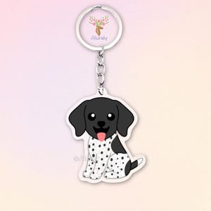 Black German Shorthaired Pointer Acrylic Keychain, Cute Cartoon Dog Charm, Pet Lover Gift, Dog Mom Accessories, Kawaii Bag Charm Keyring