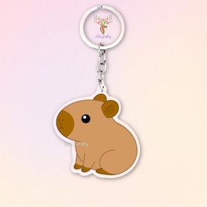 Capybara Schlüsselanhänger, Cartoon Capybara Anhänger, Geschenk für Tierliebhaber, Wildtier Accessoire, Gedenkgeschenk, Taschenanhänger