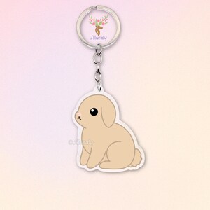 Tan Holland Lop Rabbit Acrylic Keychain, Cute Cartoon Bunny Charm, Pet Lover Gift, Small Animal Accessories, Pet Memorial Keepsake