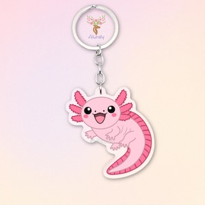 Axolotl Acryl Schlüsselanhänger, Cartoon Axolotl Anhänger, Tierliebhaber Geschenk, Amphibien Accessoire, Gedenkgeschenk