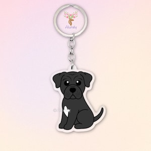 Cane Corso Italiano Acrylic Keychain, Cute Cartoon Dog Charm, Pet Lover Gift, Dog Mom Accessories, Pet Memorial Keepsake, Bag Charm Keyring