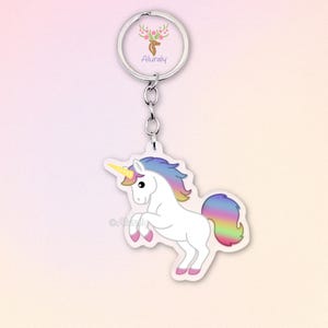 Einhorn Pferd Acryl Schlüsselanhänger, Süßer Cartoon Einhorn Anhänger, Geschenk für Einhorn-Fans, zauberhaftes Fabelwesen Accessoire